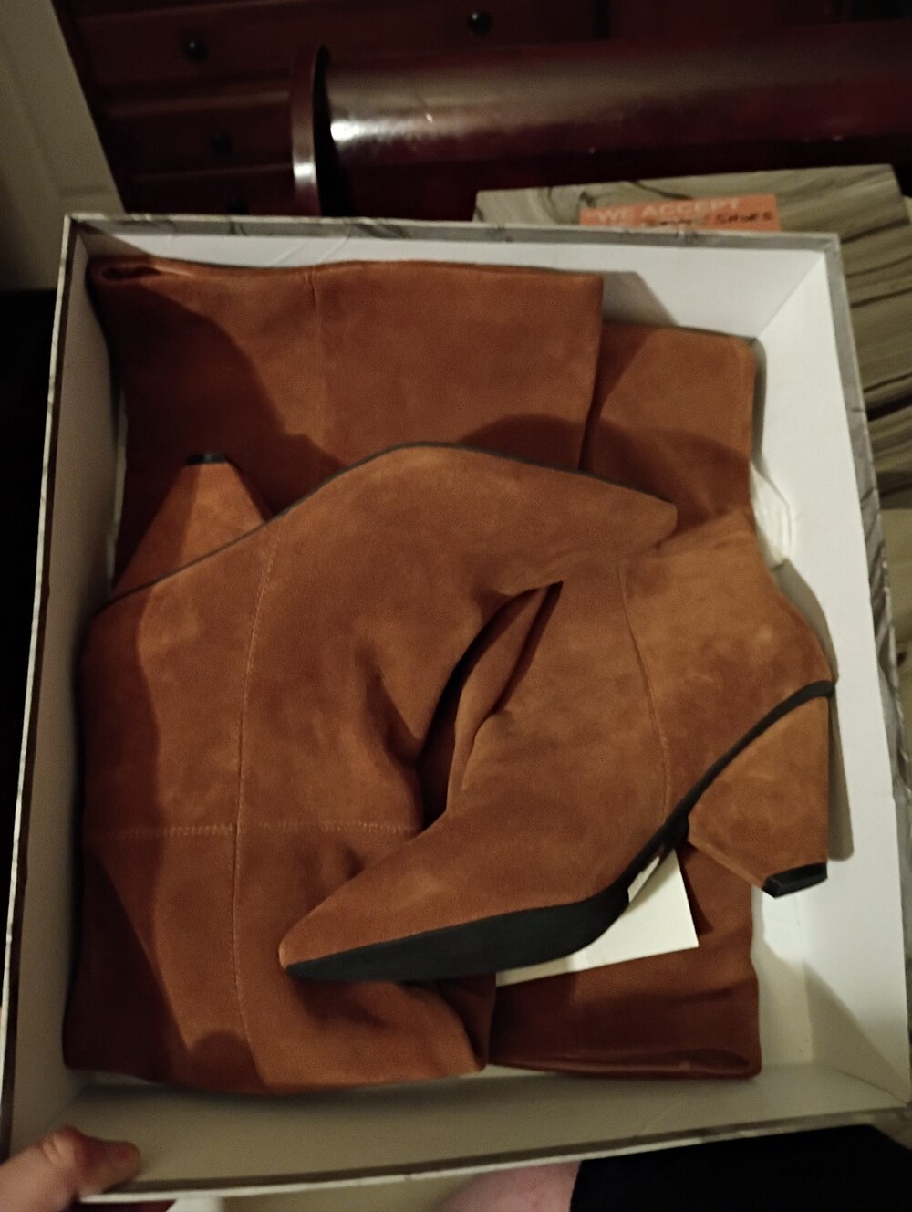 Jeffrey Campbell Senita Tan Suede Block Heel Boots